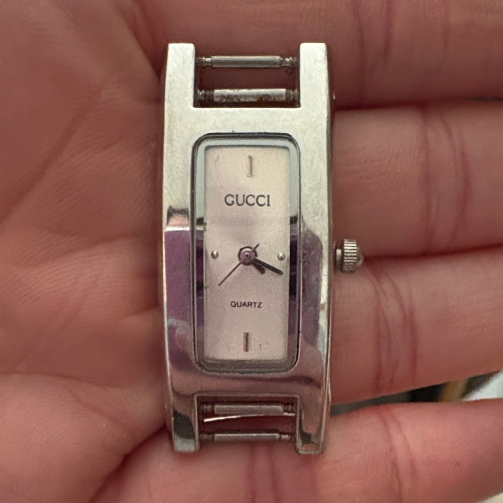 Gucci Silver Rectangular Watch No Band - image 2